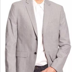 Tailored slim fit cotton plaid blazer jacket